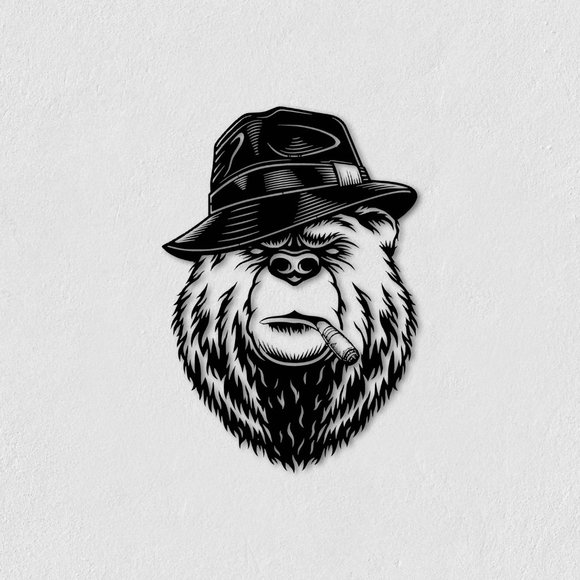 Bear with Money Bag Svg, Gangster Bear Svg, Teddy Bear Svg Mafia Bear 11\